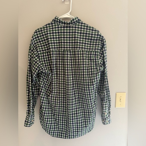 Roper Button Down Shirt Mens SZ M Green Navy Gingham Plaid Collared Long Sleeve - Picture 6 of 8